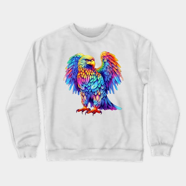 Colorful Eagle #3 Crewneck Sweatshirt by Chromatic Fusion Studio